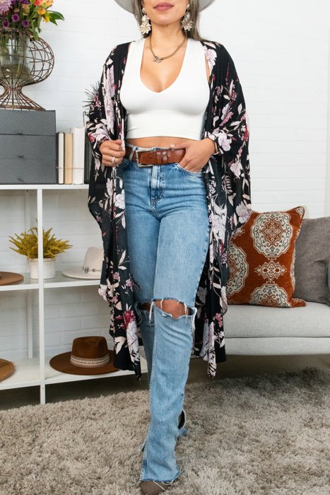 Floral Butterfly Sleeve Kimono / Kimonos boho chic Cover-up