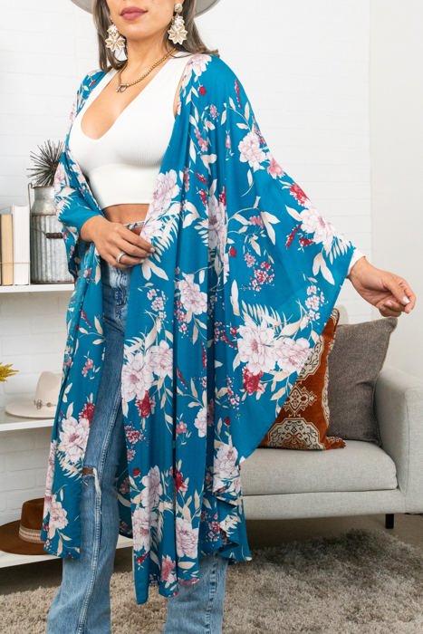 Floral Butterfly Sleeve Kimono / Kimonos boho chic Cover-up