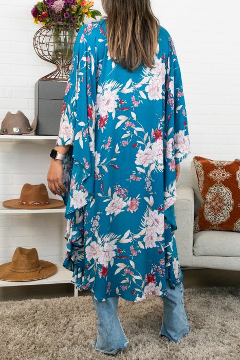 Floral Butterfly Sleeve Kimono / Kimonos boho chic Cover-up