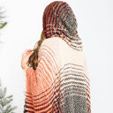 One Size Fits Most Rust Herringbone Hooded Poncho