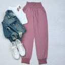 XL Mauve High-Waisted Smocked Lounge Jogger