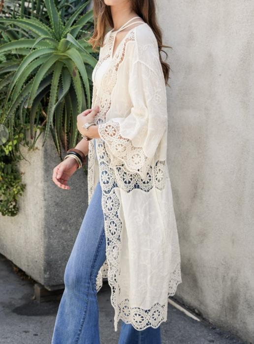 Kellie Embroidered Kimono / Kimonos boho chic Cover-up