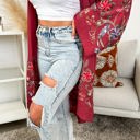 One Size Fits Most Plum Long sleeve Embroidered Summer Cardigan kimono / Kimonos boho chic Cover-up