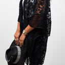 One Size Fits Most Black Madison Floral Lace Textured Kimono / Kimonos boho chic Cover-up