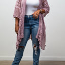 One Size Fits Most Dusty Rose Madison Floral Lace Textured Kimono / Kimonos boho chic Cover-up