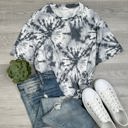 Large Grey Oversized Tie dye Tee