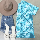 Medium Teal Oversized Tie dye Tee