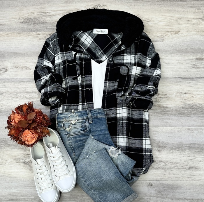 Gamila Hooded flannel