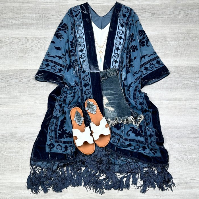 Velvet Mesh Boho Kimono / Kimonos boho chic Cover-up