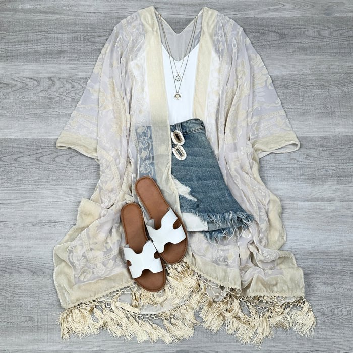 Velvet Mesh Boho Kimono / Kimonos boho chic Cover-up