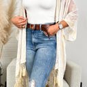 One Size Fits Most Nude Velvet Mesh Boho Kimono / Kimonos boho chic Cover-up