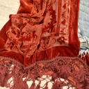 One Size Fits Most Rust Velvet Mesh Boho Kimono / Kimonos boho chic Cover-up