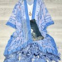 One Size Fits Most Sky Velvet Mesh Boho Kimono / Kimonos boho chic Cover-up