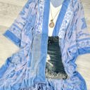 One Size Fits Most Sky Velvet Mesh Boho Kimono / Kimonos boho chic Cover-up