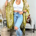 One Size Fits Most Apple green Velvet Mesh Boho Kimono / Kimonos boho chic Cover-up