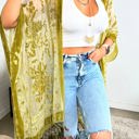 One Size Fits Most Apple green Velvet Mesh Boho Kimono / Kimonos boho chic Cover-up