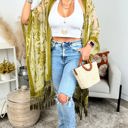 One Size Fits Most Apple green Velvet Mesh Boho Kimono / Kimonos boho chic Cover-up