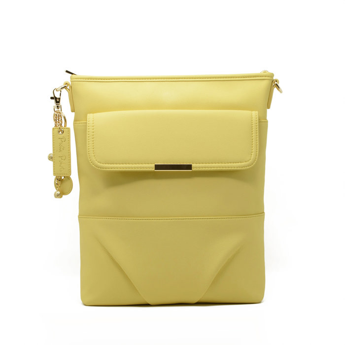 Crossbody Laptop Bag - Pastel Yellow
