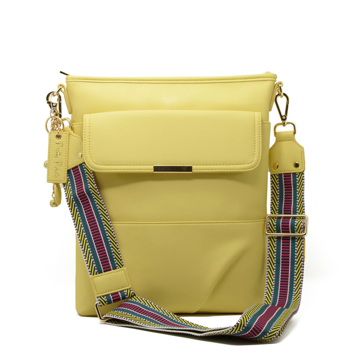 Crossbody Laptop Bag - Pastel Yellow