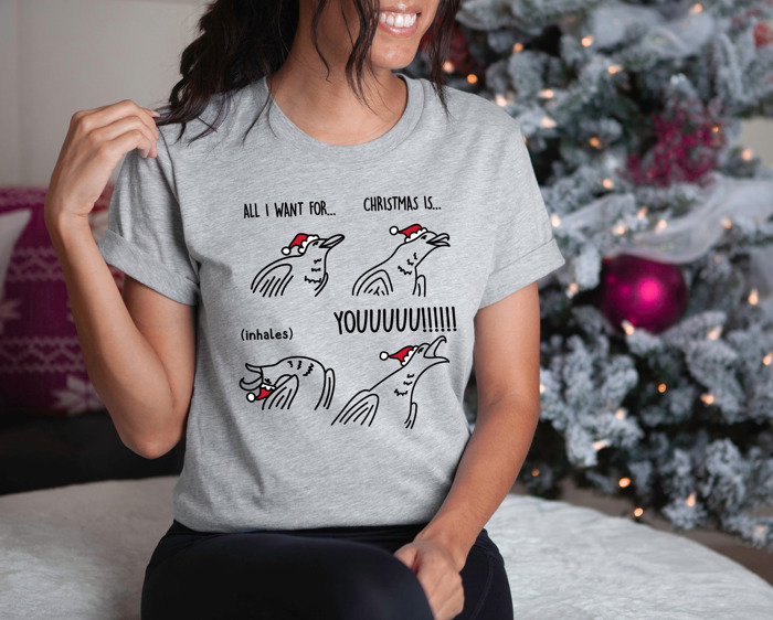 All I Want For Christmas Meme Parody Bella Canvas Tee