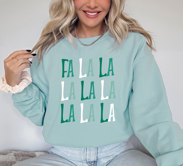 Minty Style Bella Canvas Fa La La La Fleece Sweaters
