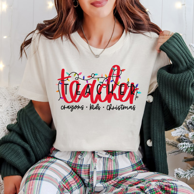 Cute Teacher Christmas Gift Bella Canvas Tee
