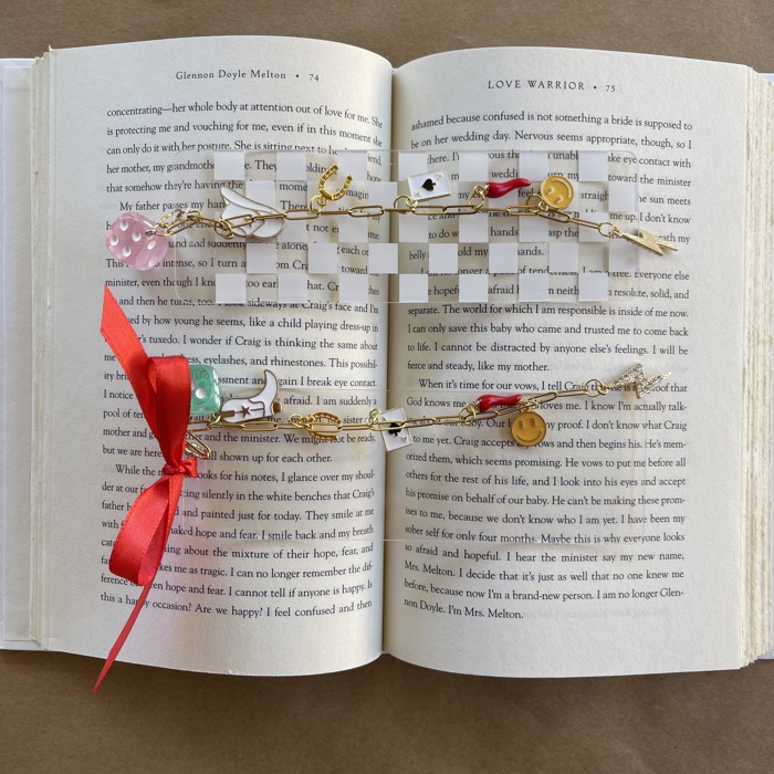 Personalized or Checkered Acrylic Cowgirl Charm Bookmark
