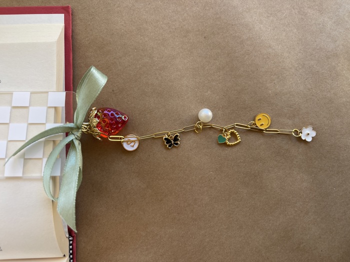 Personalized Acrylic Strawberry Charm Bookmarks