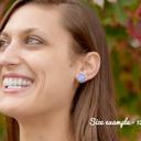 Aqua Glass Stud Earrings