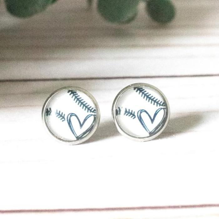 Sports Glass Stud Earrings