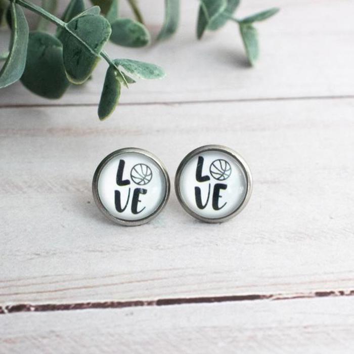 Sports Glass Stud Earrings