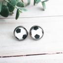 Soccer Balls Sports Glass Stud Earrings