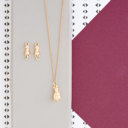  Gold Kitten Cat Animal Charm Necklace Dainty Pet Kitty