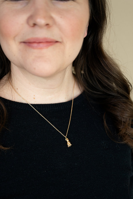 Gold Kitten Cat Animal Charm Necklace Dainty Pet Kitty