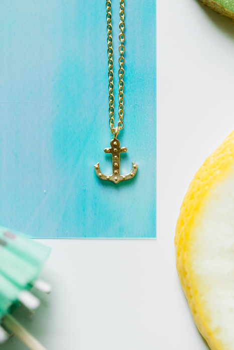 14k Gold or Sterling Silver Anchor Charm Pendant Dainty Necklace