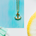  14k Gold or Sterling Silver Anchor Charm Pendant Dainty Necklace