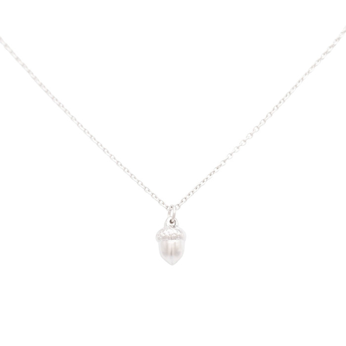 14k Gold or Sterling Silver Acorn Charm Pendant Nature Dainty Necklace