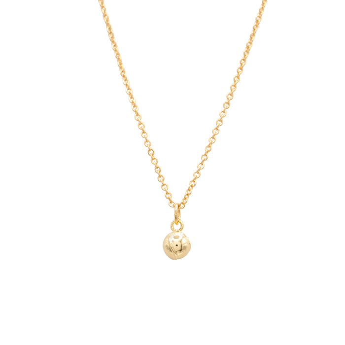 14k Gold Baseball Charm Necklace Sport Gift Giving Layering Necklace