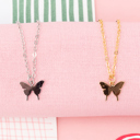 Silver Plated 14k Gold or Sterling Silver Butterfly Pendant Charm Dainty Insect Bug Necklace