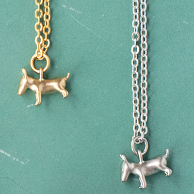 14k Gold or Sterling Silver Bull Terrier Charm Pendant Animal Pet Necklace