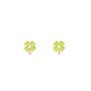  Clover CZ Enamel Post Stud Earring Children's Jewelry Gift St. Patricks Day St. Pattys
