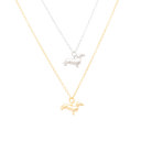 Gold-Plated 14k Gold or Sterling Silver Dachshund Charm Pendant Animal Pet Dog Necklace