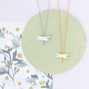  14k Gold or Sterling Silver Dragonfly Insect Bug Pendant Charm Necklace