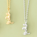  14k Gold or Sterling Silver Dog Sitting Charm Necklace