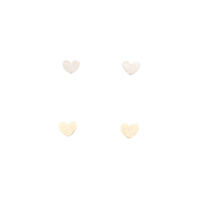 14k Gold or Sterling Silver Mini Heart Post Stud Love Earring