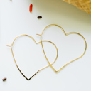 Gold-Plated 14k Gold or Sterling Silver Heart Hoop Dangle Earring