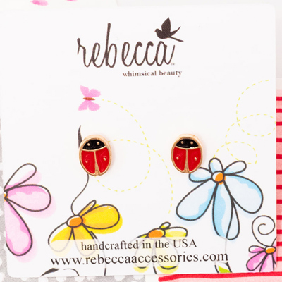 Ladybug Enamel Post Stud Insect Bug Earring Children's Jewelry