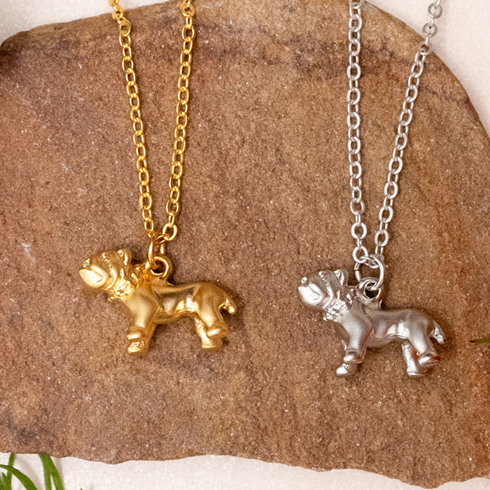 14k Gold or Sterling silver Pit Bull Dog Charm Pendant Animal Pet Necklace