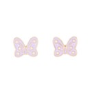  Purple Polka Dot Bow Ribbon Enamel Post Stud Children's Jewelry