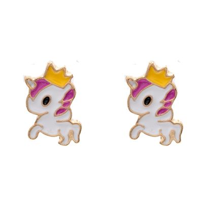 Unicorn Queen Enamel Post Stud Earring Children's Gift